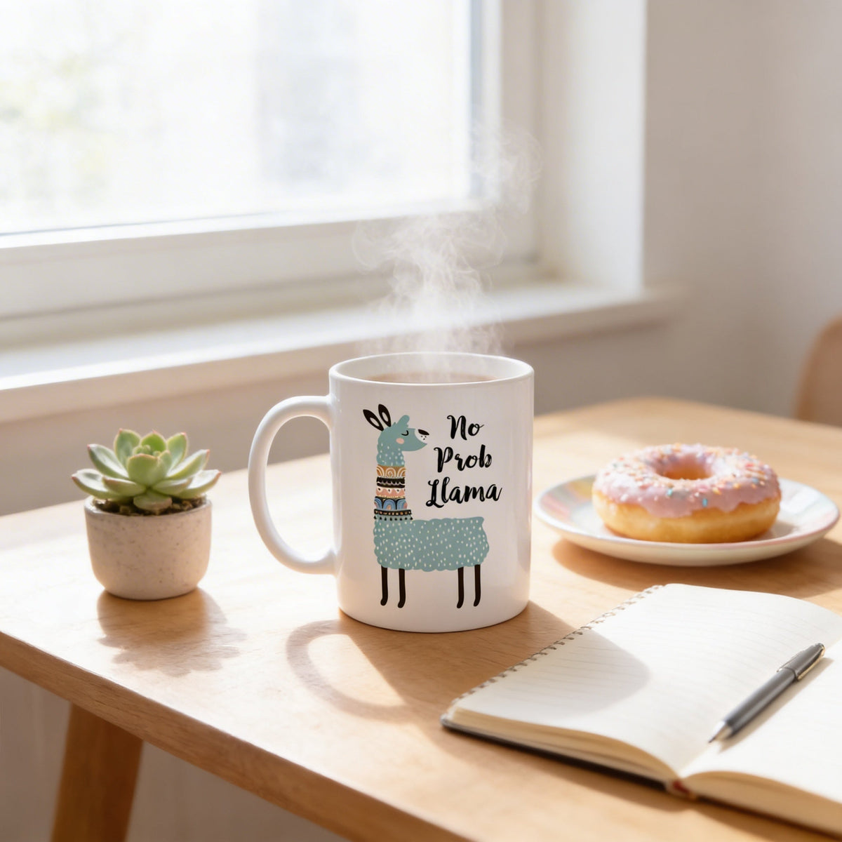 Llama Coffee Mug – Cute Ceramic Cup With Playful Llama Design, Dishwasher Safe