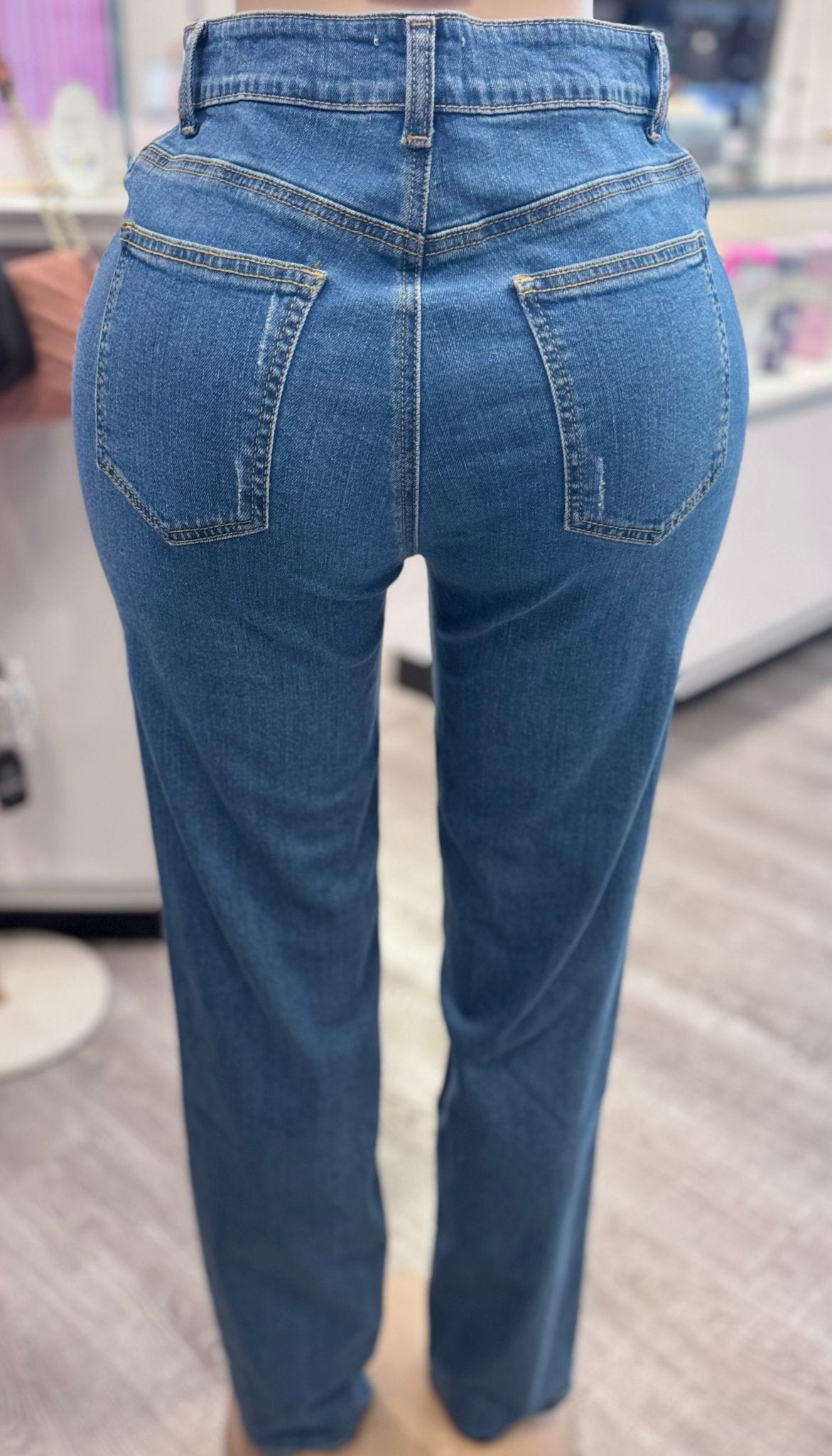 Deliah Cutout Straight Leg Jean
