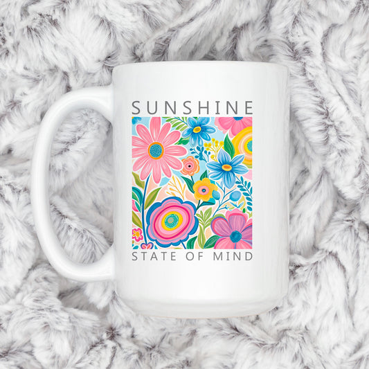 Botanical Ceramic Coffee Mug – Colorful Coffee Cup With Vibrant Floral Design