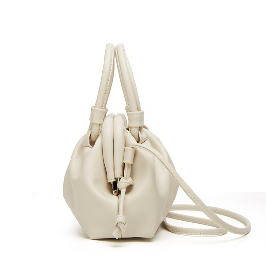 Top handle small purse, small tote purse with crossbody strap, Versatile pleated stylish underarm bag