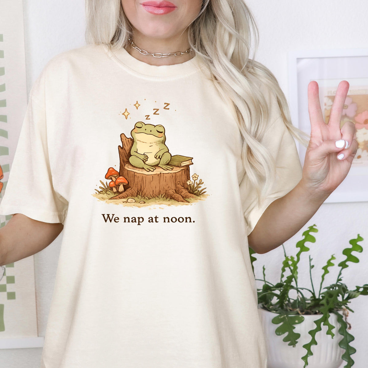 Whimsical Frog Shirt – Cute Frog Shirt With We Nap At Noon Tee, Cozy Cotton
