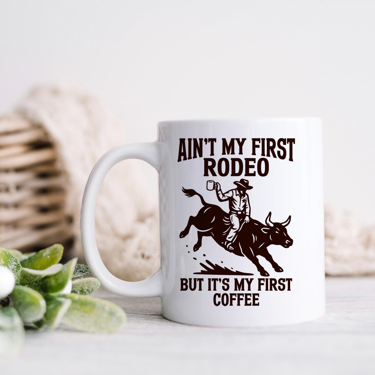 Cowboy Coffee Mug - Funny Western Ceramic Drinkware, Dishwasher Safe Gift