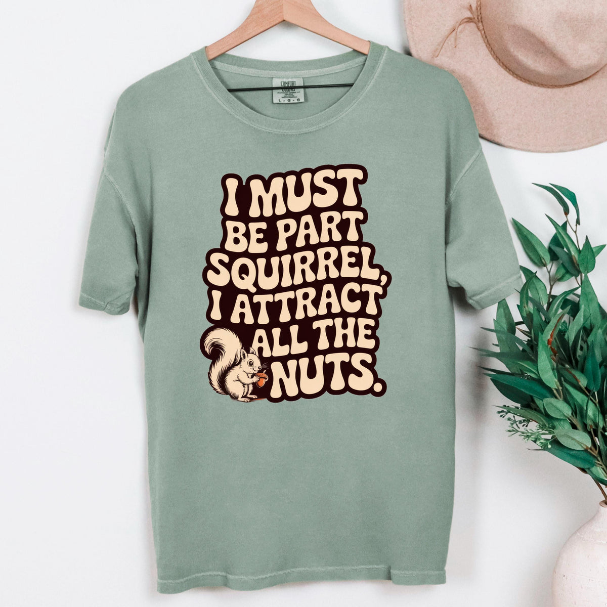 Comfort Colors Tee - Funny Squirrel Shirt With Cute Illustration | Relaxed Fit Casual Women T-Shirt