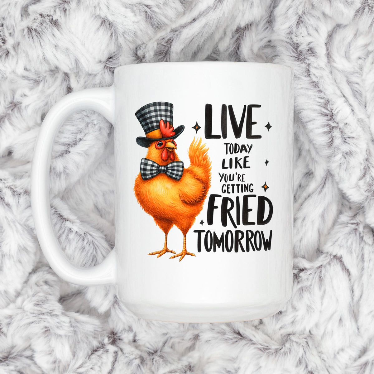 Funny Chicken Mug - Ceramic Coffee Cup With Playful Chicken Design & Humor