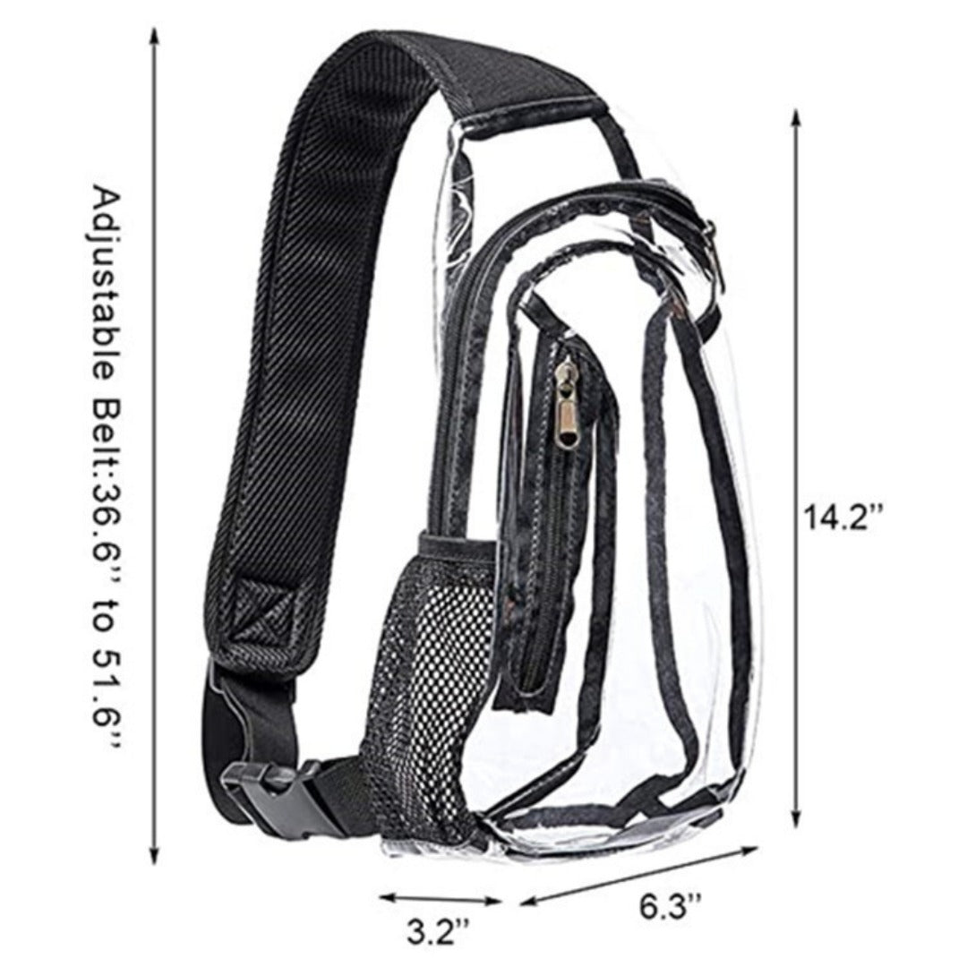 Premium PVC Transparent Chest Bag – Waterproof Fanny Pack Crossbody & Belt Bag for Stadiums and Concerts