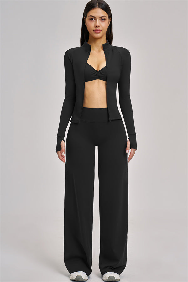 The Swoon Jacket Sports Bra Flared Leggings 3-Piece Set
