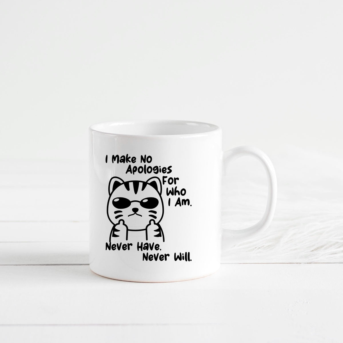 Funny Cat Coffee Mug – Ceramic 11 oz Microwave Safe Sassy Quote Mug