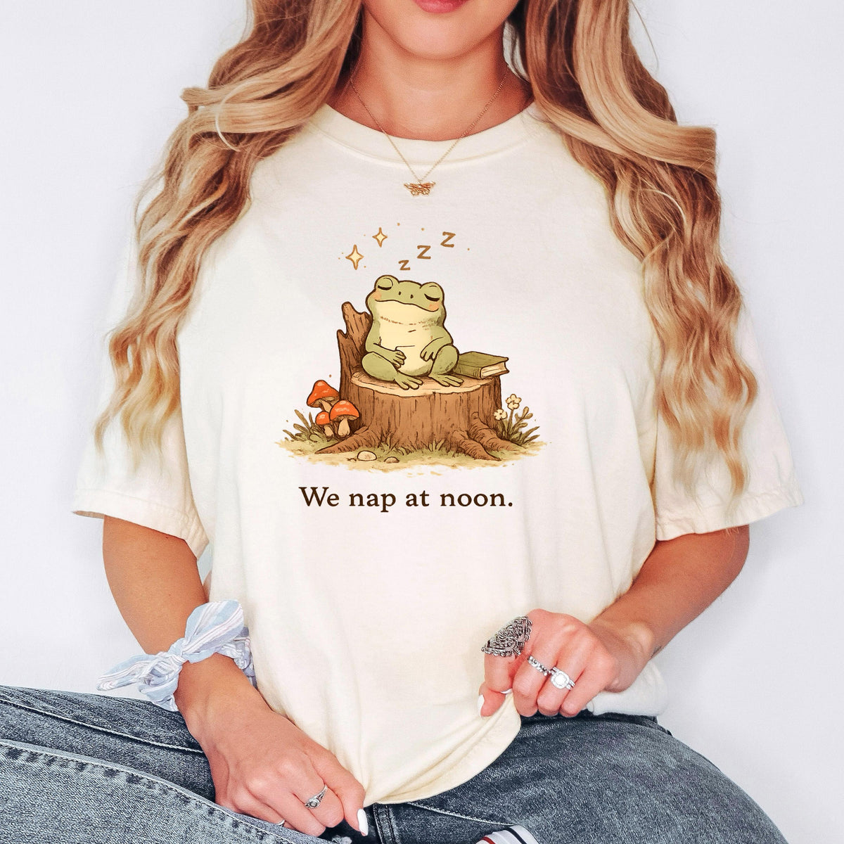 Whimsical Frog Shirt – Cute Frog Shirt With We Nap At Noon Tee, Cozy Cotton