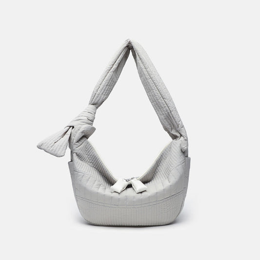 Elegant Folded Hobo Bag Ladies - Lightweight Large Capacity Shoulder Bag & Casual Cloth Crossbody Bag