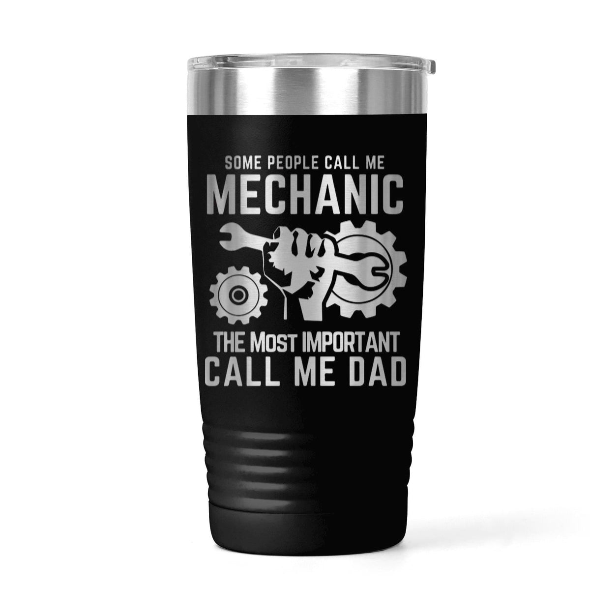 Mechanic Dad Tumbler - 20 oz Engraved Stainless Steel Cup with Double Wall Insulation