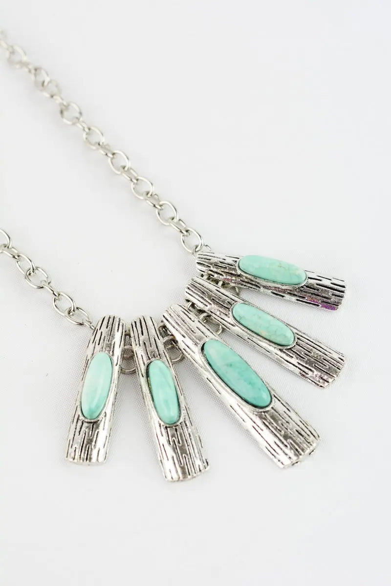 Five-Piece Turquoise Pendant Necklace💎