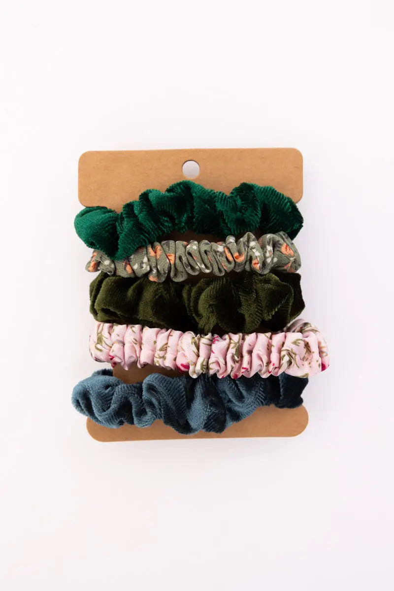 Autumn Floral Hair Ponytail Scrunchies – Assorted Designs