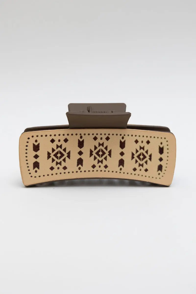 Geometric Patterned Hair Claw Clip – Stylish & Durable 🌺