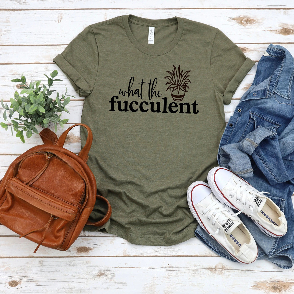 Funny Plant Mom Shirt, What The Fucculent Tee, Bella Canvas 3001
