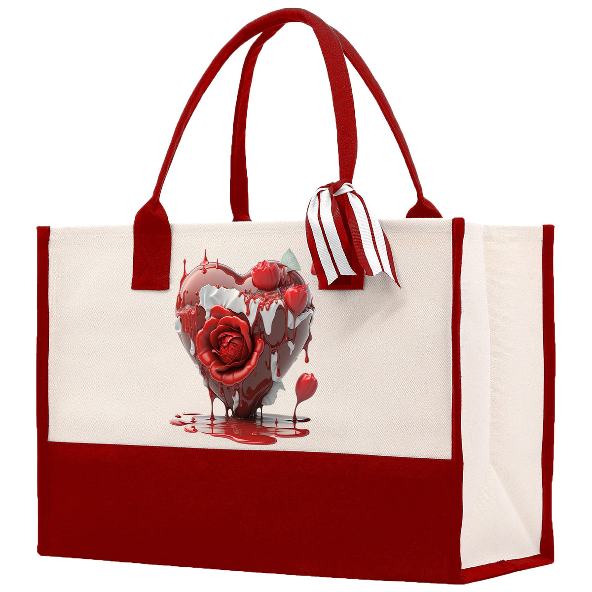 Heart Canvas Tote Bag Happy Valentines Day Gift for Her Love Tote Bag Lovers Gift Mother Day Gift Cute Valentines Gift