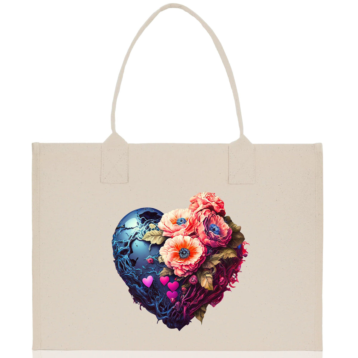 Heart Canvas Tote Bag Happy Valentines Day Gift for Her Love Tote Bag Lovers Gift Mother Day Gift Cute Valentines Gift