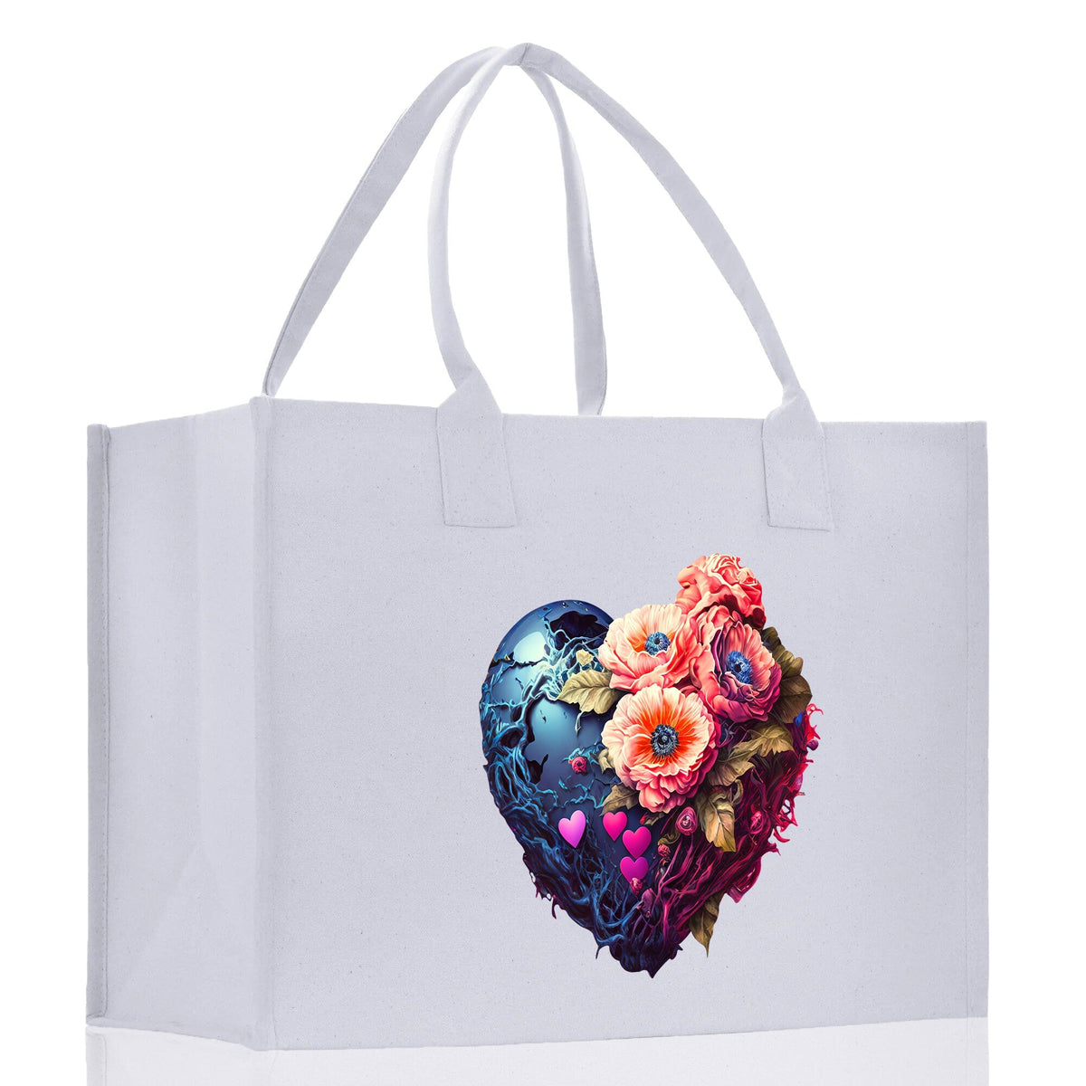 Heart Canvas Tote Bag Happy Valentines Day Gift for Her Love Tote Bag Lovers Gift Mother Day Gift Cute Valentines Gift