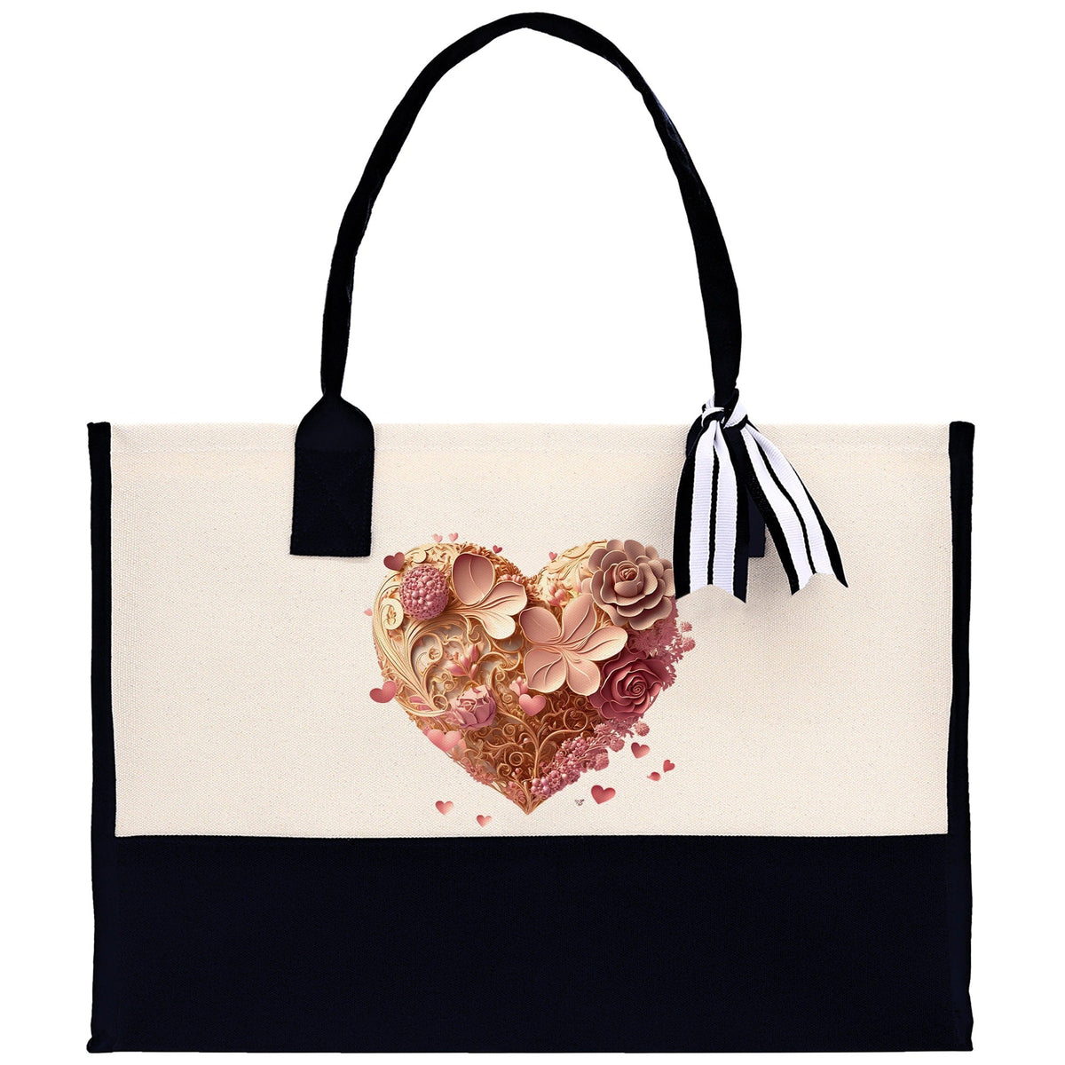Heart Canvas Tote Bag Happy Valentines Day Gift for Her Love Tote Bag Lovers Gift Mother Day Gift Cute Valentines Gift