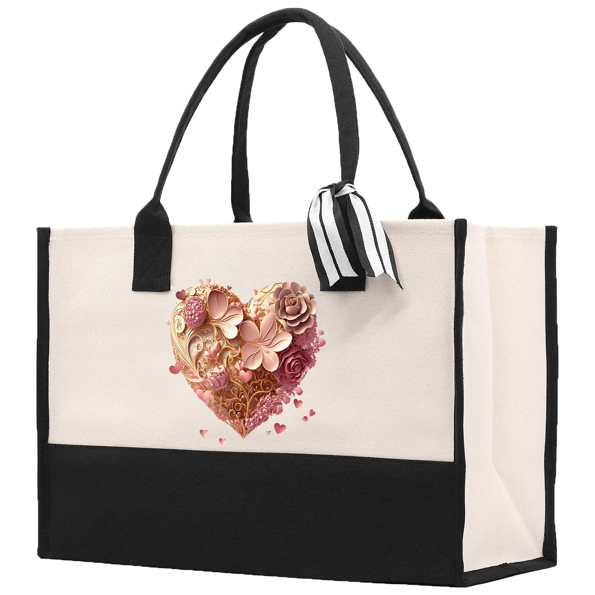 Heart Canvas Tote Bag Happy Valentines Day Gift for Her Love Tote Bag Lovers Gift Mother Day Gift Cute Valentines Gift