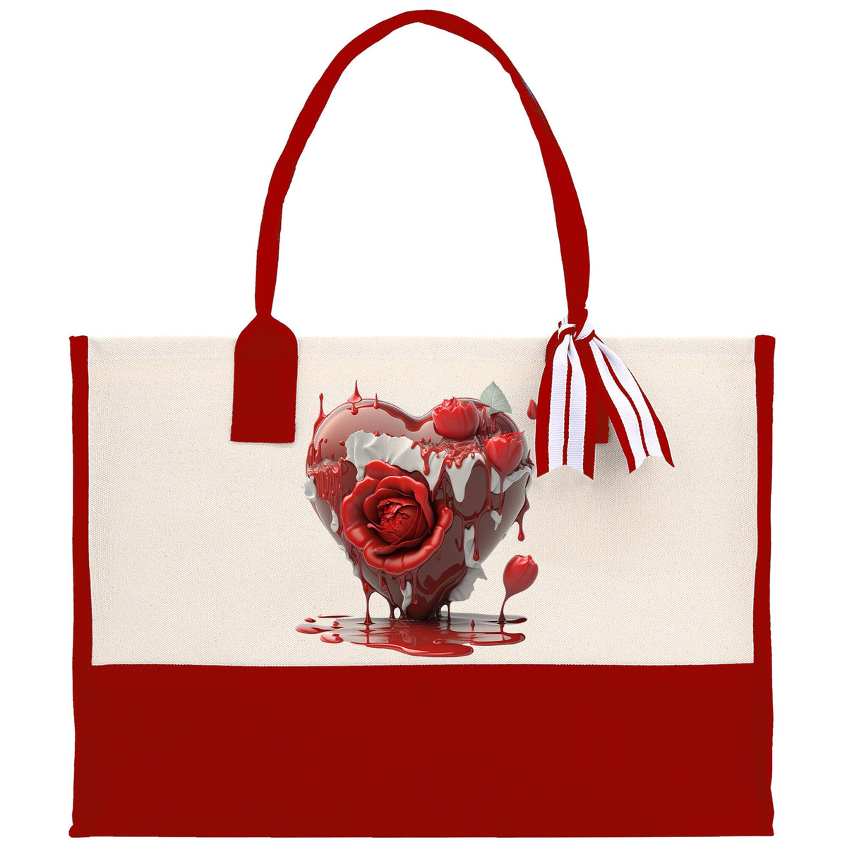 Heart Canvas Tote Bag Happy Valentines Day Gift for Her Love Tote Bag Lovers Gift Mother Day Gift Cute Valentines Gift