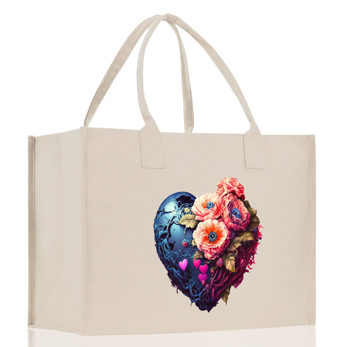 Heart Canvas Tote Bag Happy Valentines Day Gift for Her Love Tote Bag Lovers Gift Mother Day Gift Cute Valentines Gift