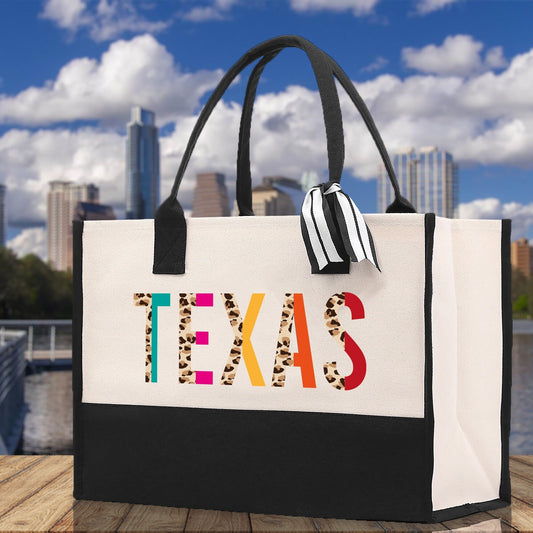 Texas Cotton Canvas Tote Bag TX Travel Vacation Tote Employee and Client Gift Wedding Favor Birthday Welcome Tote Bag Bridesmaid Gift