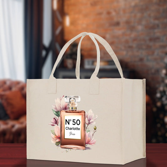Birthday Celebration Personalized Gift Canvas Tote Bag with Name and State 40th 50th Birthday Gift Tote Bag for Her Custom Birthday Gift