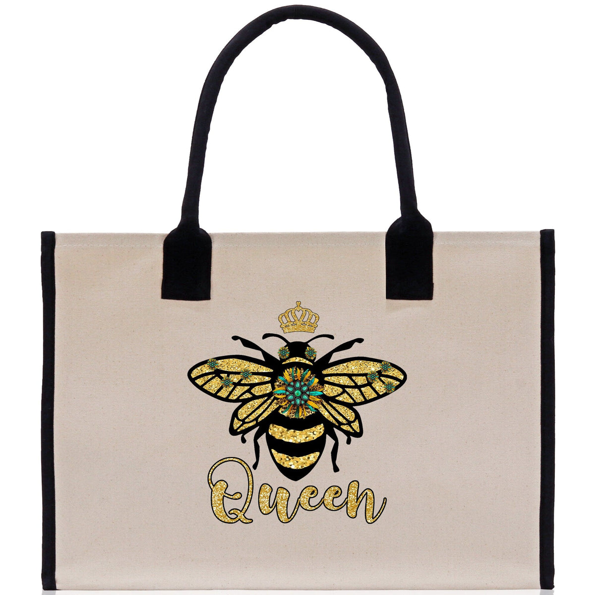 Bee Queen Cotton Canvas Tote Bag Nurse Appreciation Gift Bag Gift for Her Birthday Gift Bee Kind Mental Health Matters Save The Bees