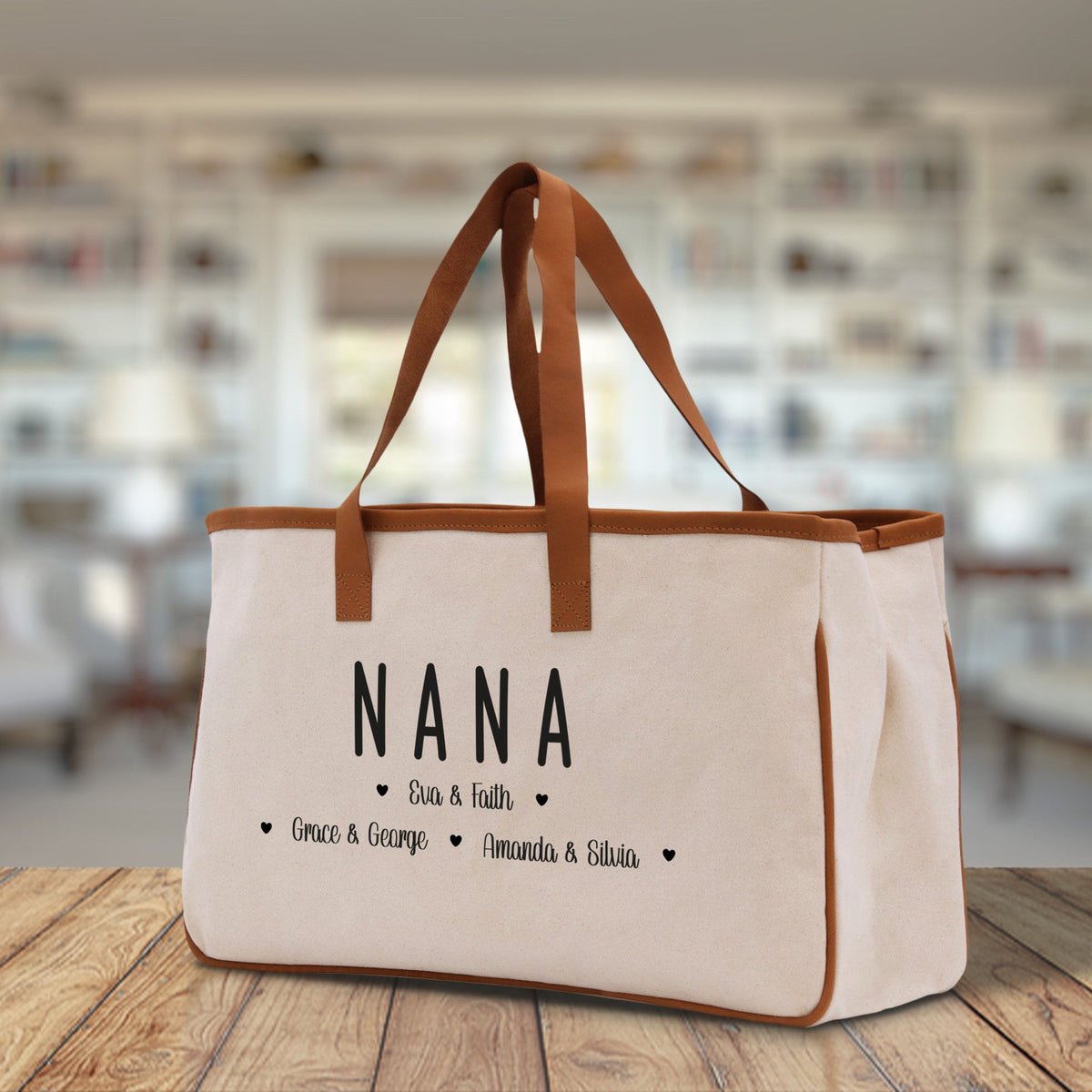 Nana Grandchild Kids Names Custom Grandma Tote Bag Grandma's Getaway Bag Gigi Bag Personalized Grandma Gift Bag Shopping Bag Mother Day Gift
