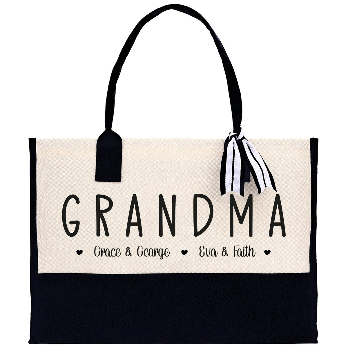 Grandma Grandchild Kids Names Custom Grandma Tote Bag Grandma's Getaway Bag Personalized Grandma Gift Bag Shopping Bag Mother Day Gift