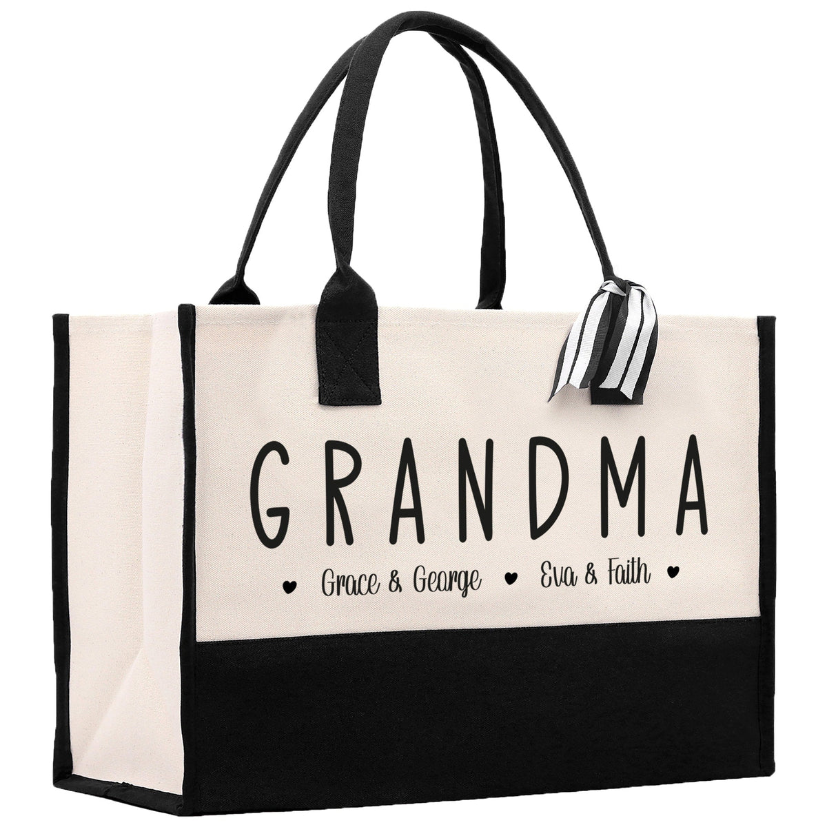 Grandma Grandchild Kids Names Custom Grandma Tote Bag Grandma's Getaway Bag Personalized Grandma Gift Bag Shopping Bag Mother Day Gift
