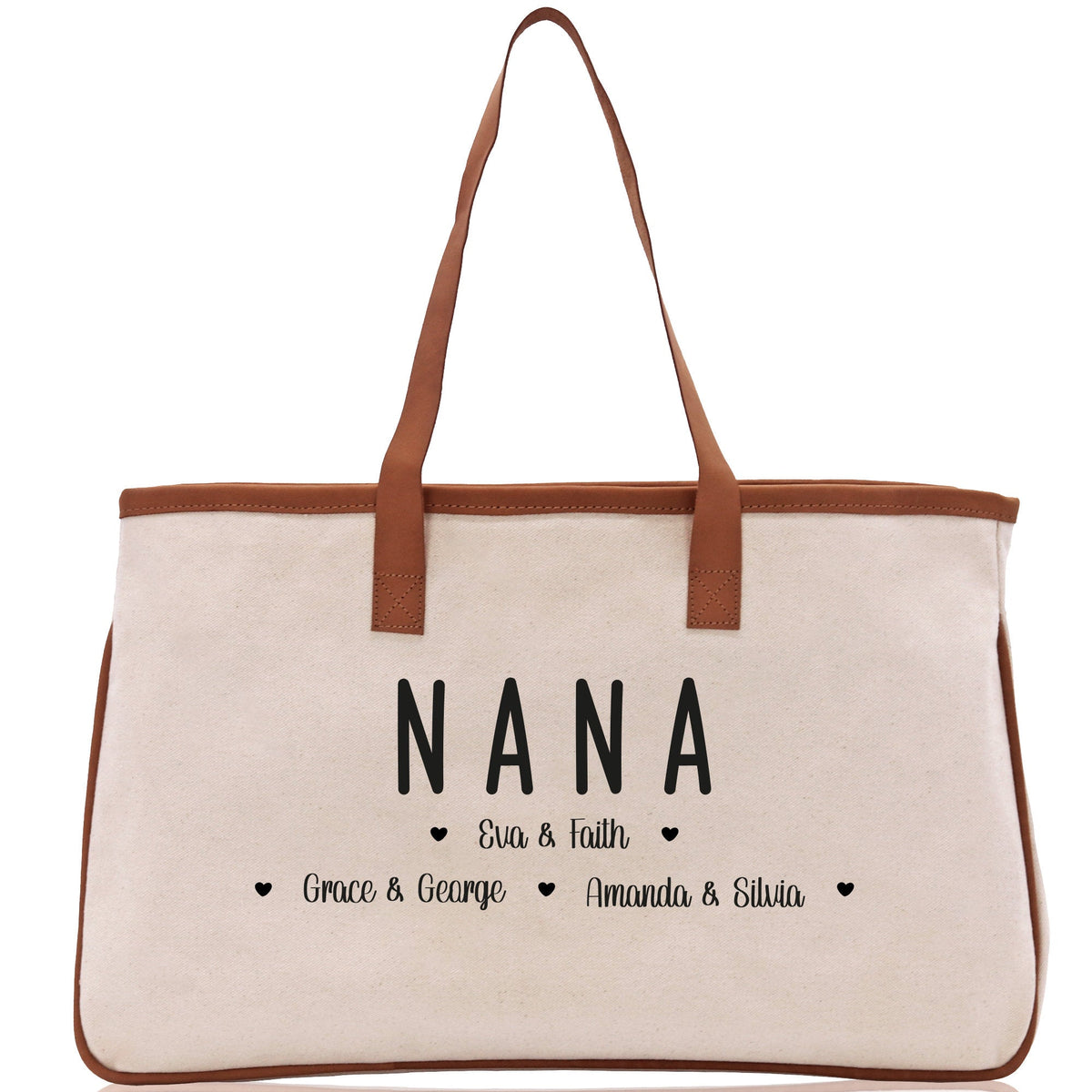 Nana Grandchild Kids Names Custom Grandma Tote Bag Grandma's Getaway Bag Gigi Bag Personalized Grandma Gift Bag Shopping Bag Mother Day Gift