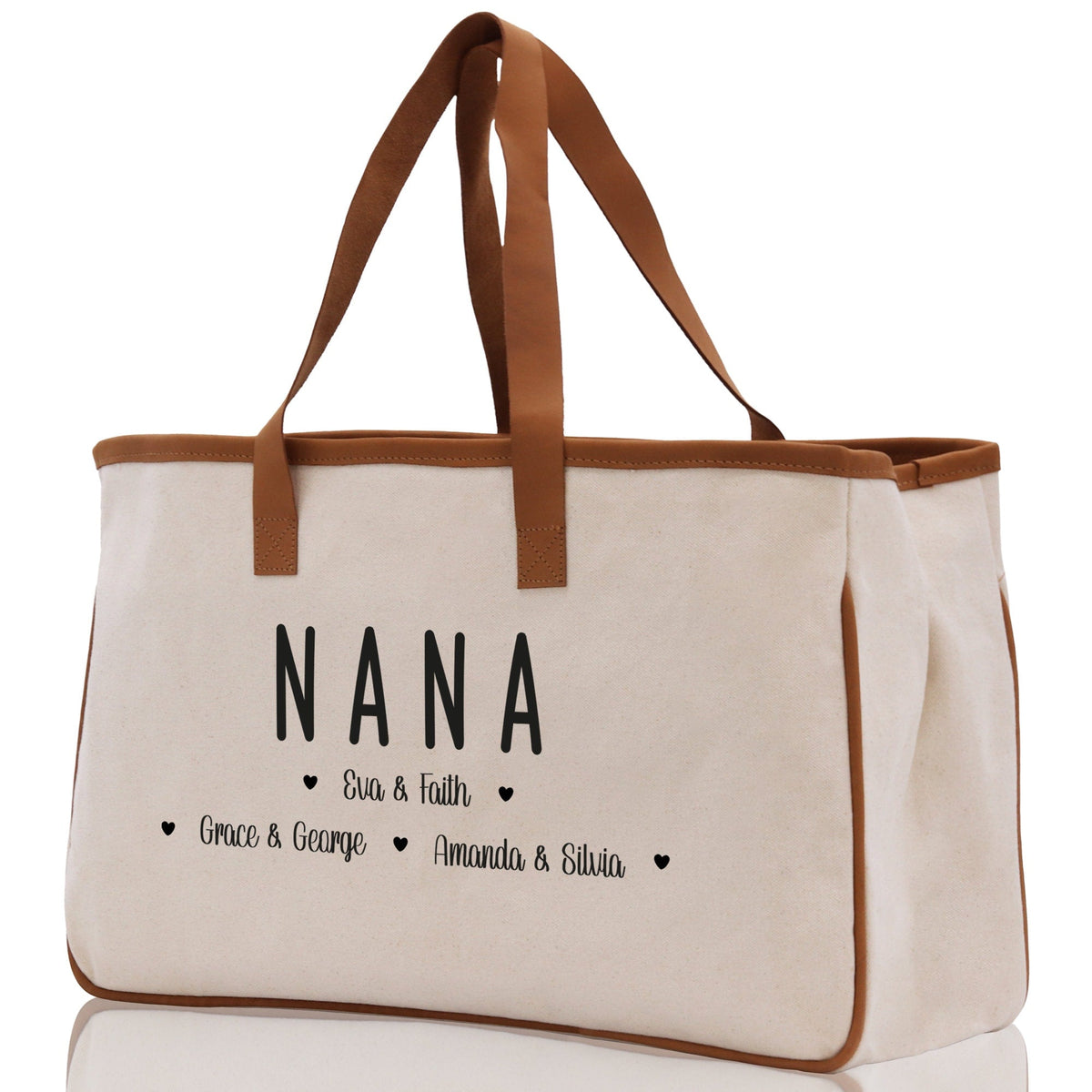 Nana Grandchild Kids Names Custom Grandma Tote Bag Grandma's Getaway Bag Gigi Bag Personalized Grandma Gift Bag Shopping Bag Mother Day Gift