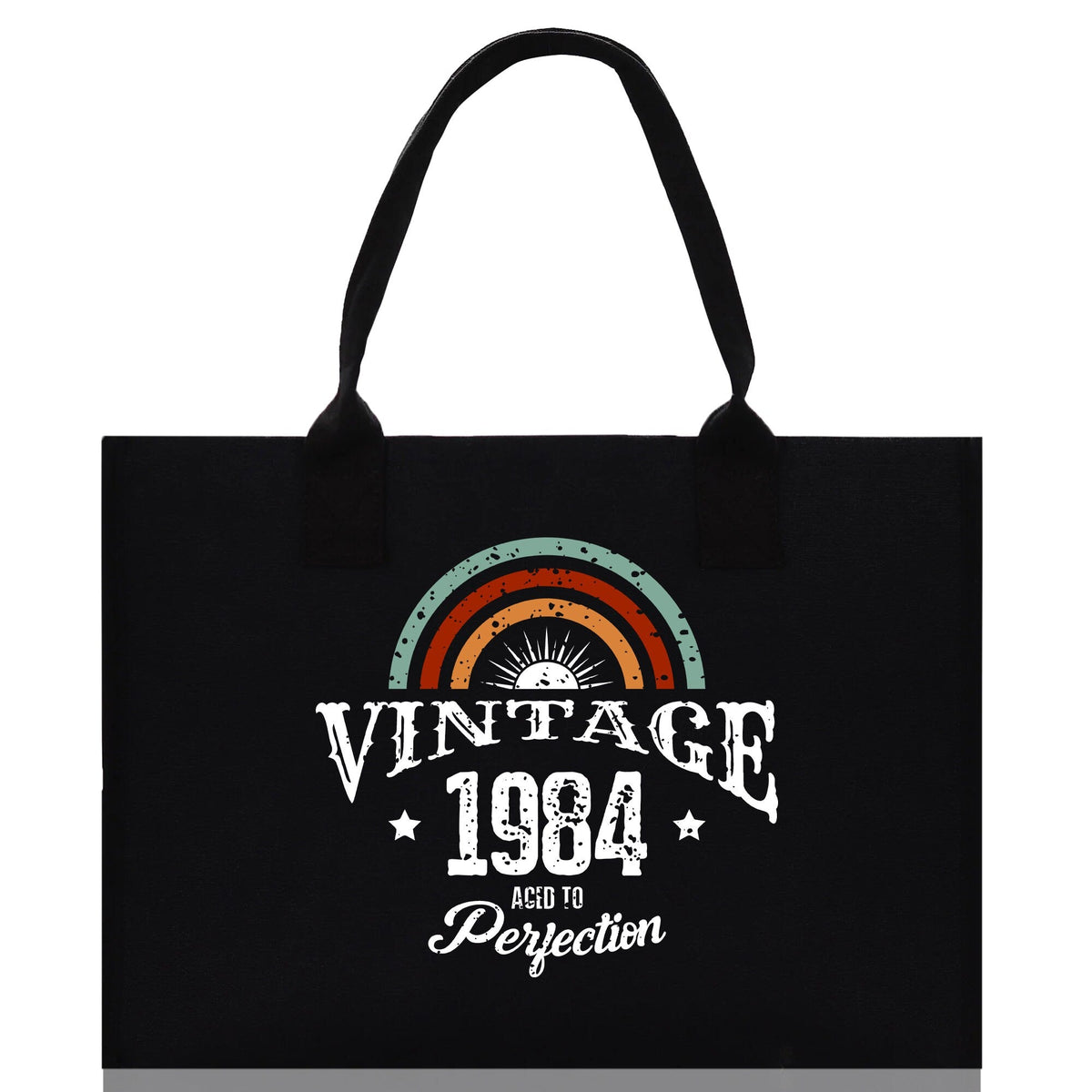 Vintage 1984 Aged To Perfection 40 Age Birthday Cotton Canvas Tote Bag 60th Birthday Gift For Women 40th Birthday Celebration Party Gift