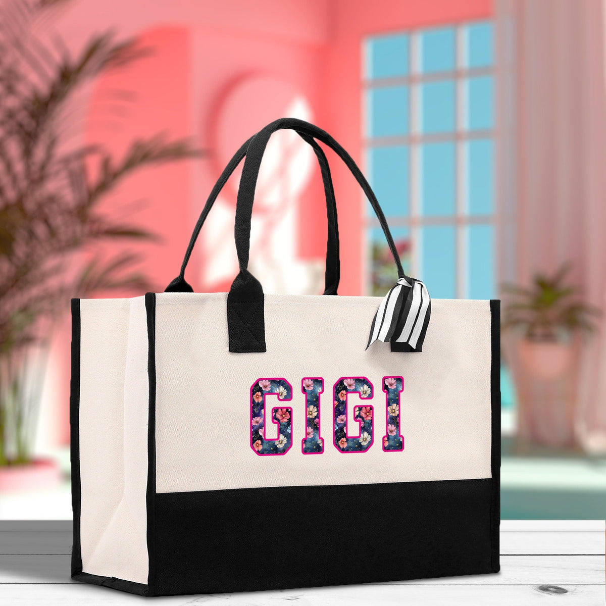 Gaga Gram Mimi Nana Grandma Canvas Tote Bag Grandma's Getaway Bag Grandma Gift Bag Mothers Day Gift Bag Grandma Beach Bag Gift for Grandma
