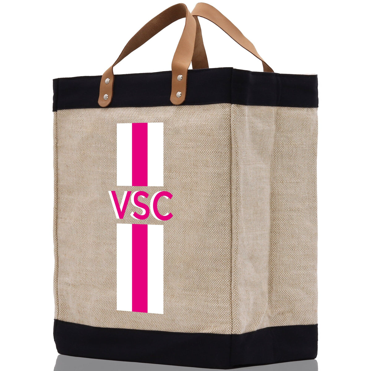 Personalized Monogrammed Canvas Tote Bag Striped Initials Custom Name Beach Bag Bridal Party Gifts Bride Gift Holiday Gift Bag