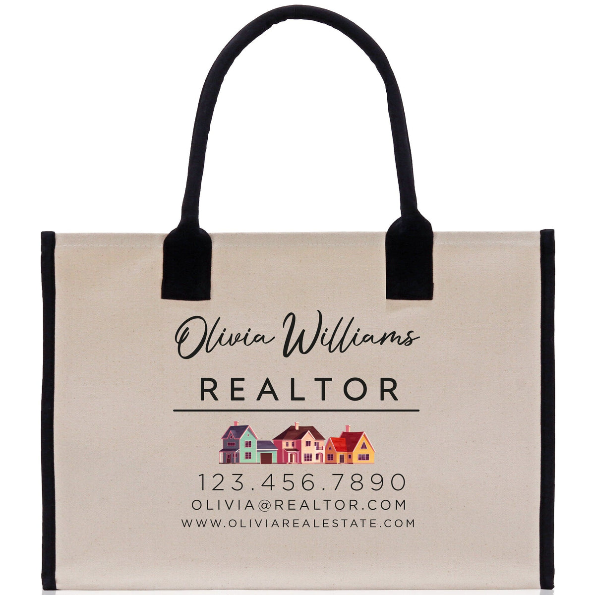 Realtor Tote Bag Personalized Business Tote Bag Custom Real Estate Agent Gift Bulk Business Logo Realtor Swag Real Estate Tote Bag