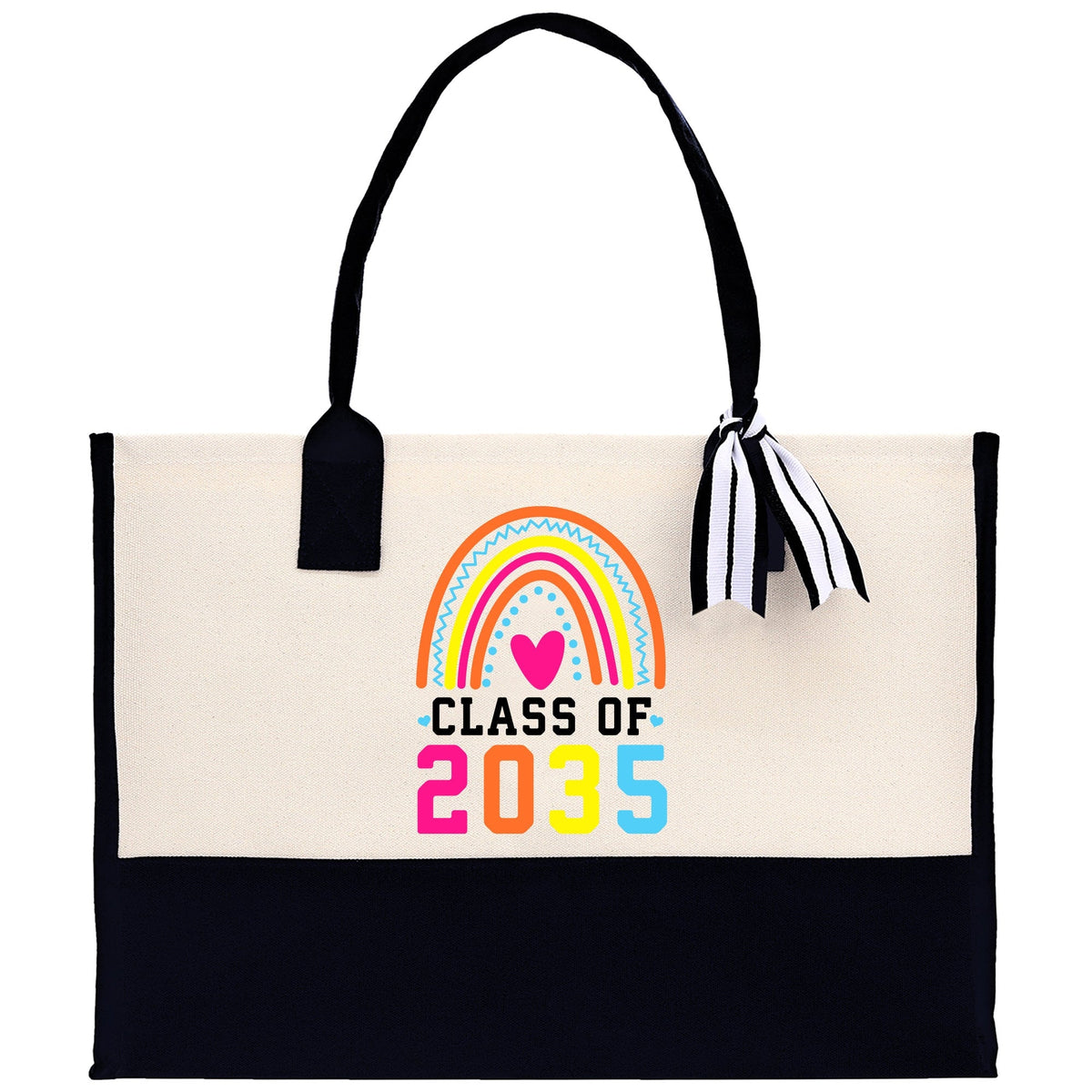 Class of 2035 Rainbow Cotton Canvas Tote Bag Graduation Gift Bag Last Day of School Pre-Kindergarten Tote Bag First Day of School Bag