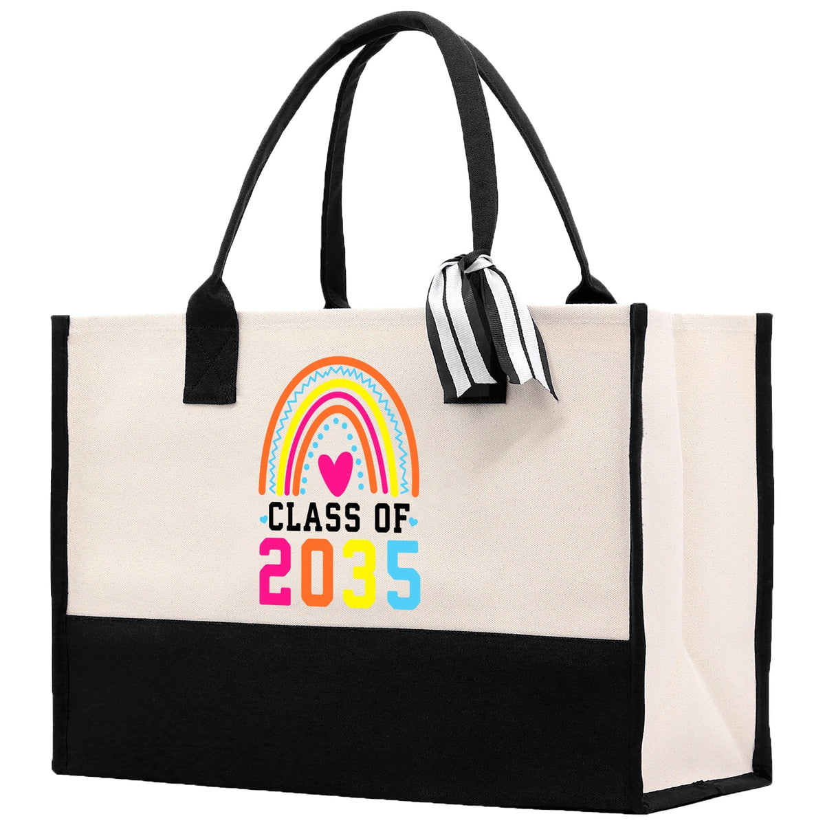 Class of 2035 Rainbow Cotton Canvas Tote Bag Graduation Gift Bag Last Day of School Pre-Kindergarten Tote Bag First Day of School Bag