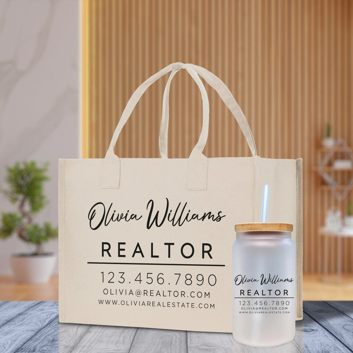 Realtor Tote Bag Personalized Business Tote Bag Custom Real Estate Agent Gift Bulk Business Logo Realtor Swag Real Estate Tote Bag