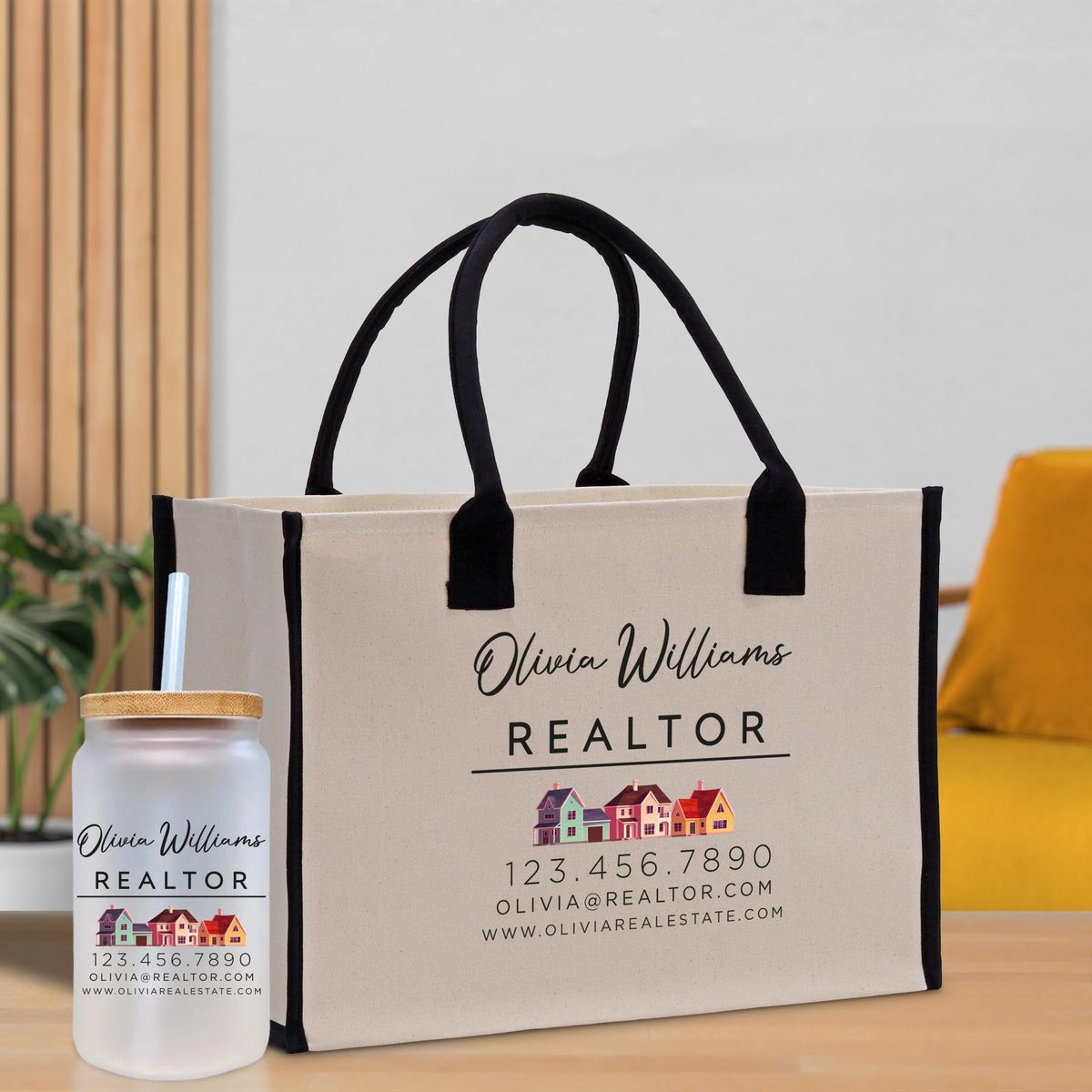 Realtor Tote Bag Personalized Business Tote Bag Custom Real Estate Agent Gift Bulk Business Logo Realtor Swag Real Estate Tote Bag