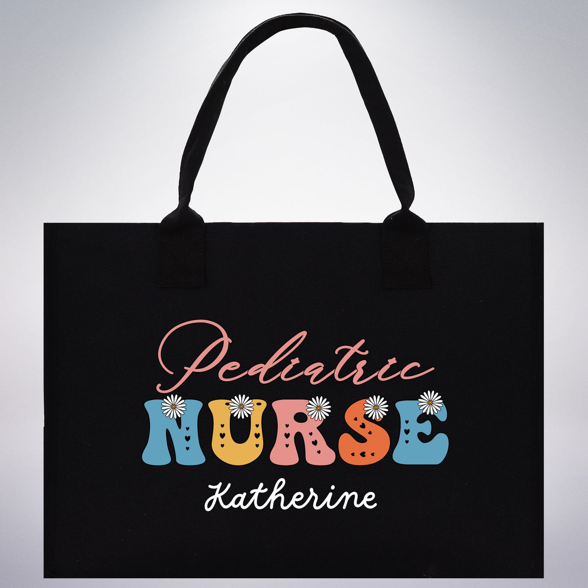 Pediatric Nurse Personalized Cotton Canvas Tote Bag Custom Nurse Gift Registered Nurse Tote RN Tote RN Gift Future Nursing Student Gift