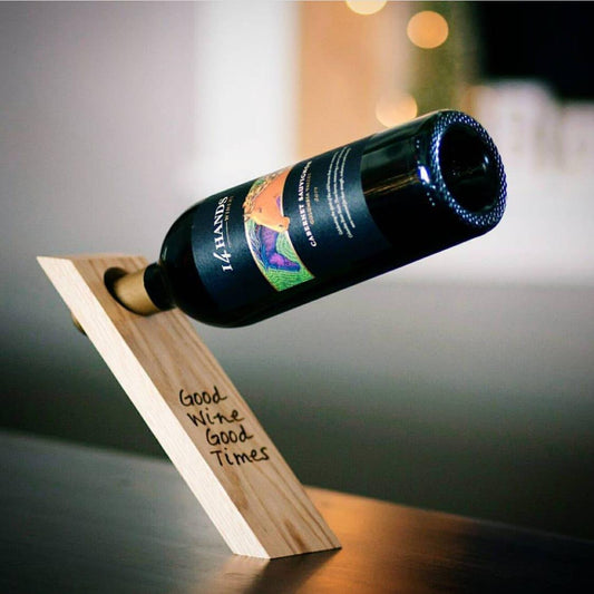Wine Bottle Balancer - Gravity Defying Wooden Wine Holder, Unique Hostess Gift for Wine Lovers, Creative Wine Display and Decor