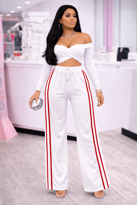 Jackie Jogger Demin Detail Pants With Adjustable Pant Drawstring