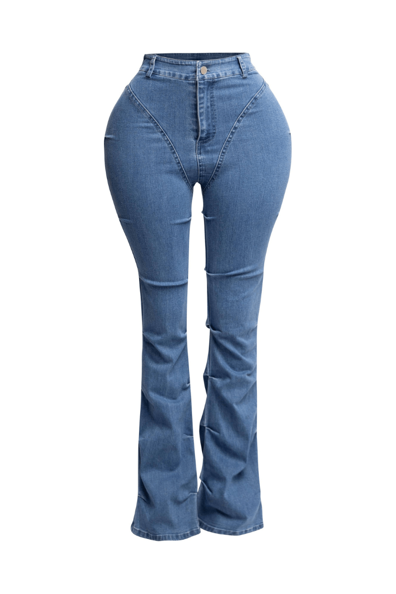 Jessica Bell Bottom Y2K Style Stretch  Bell Bottom Jeans