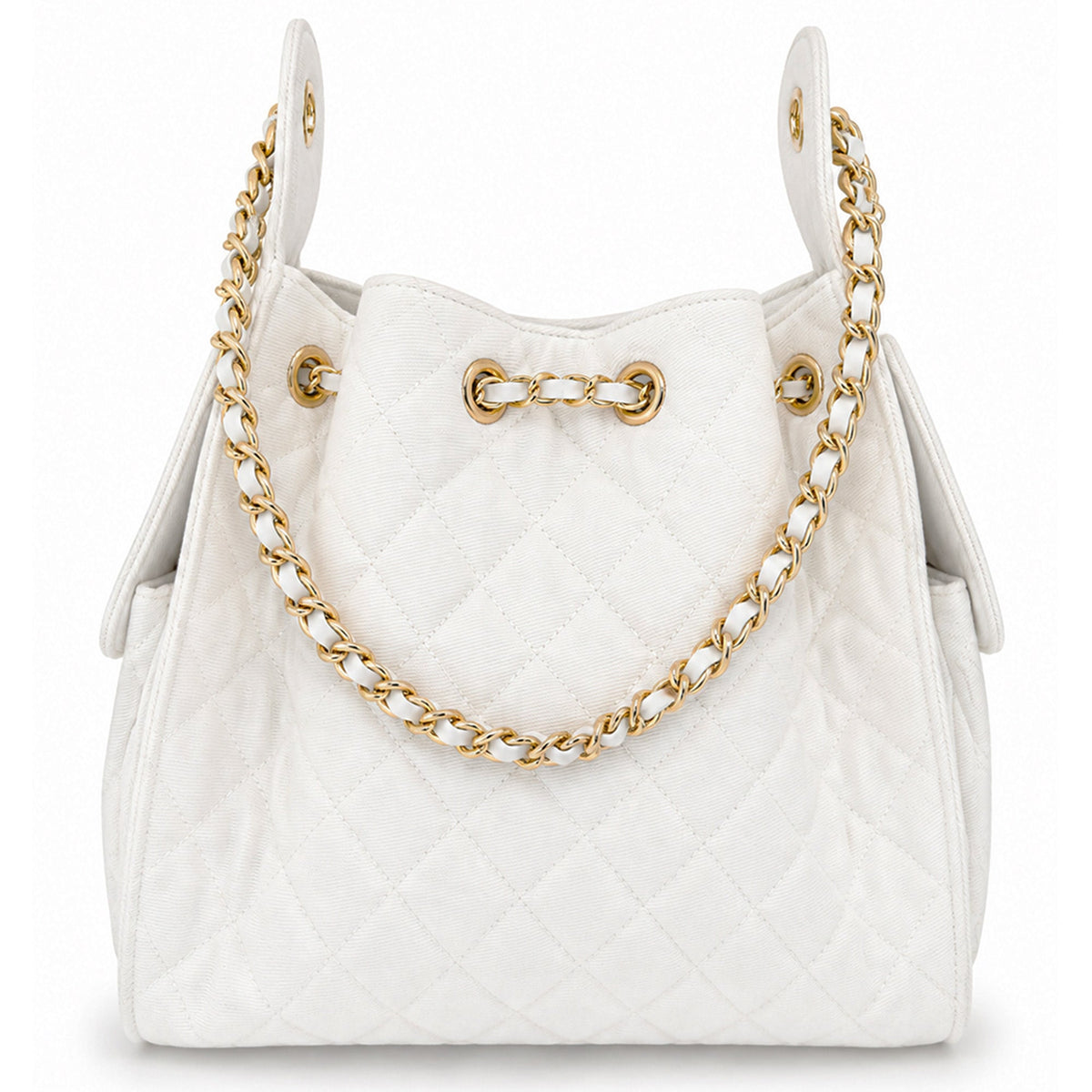 Bayshore Bucket Bag Medium -  White Denim