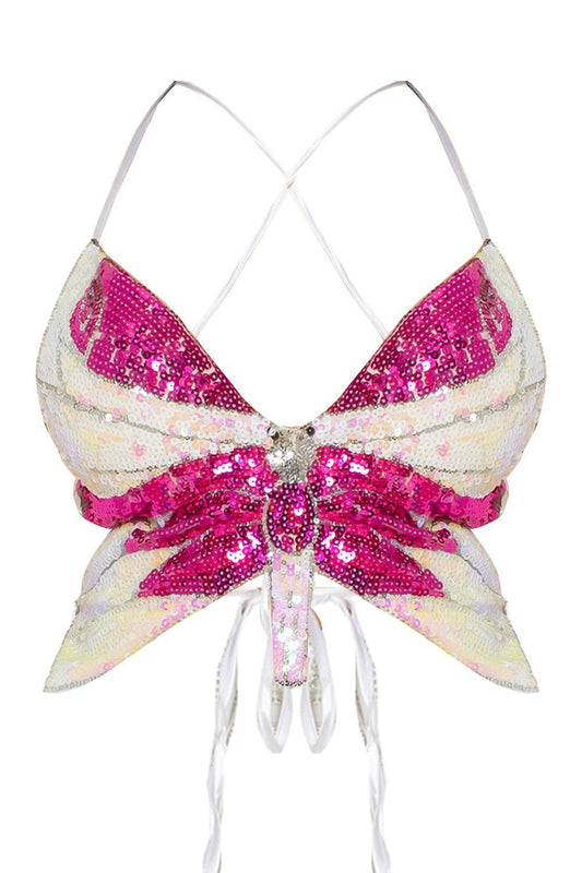 Main Character Butterfly Sequin Top – Sparkly Going Out & Festival Top for Women
