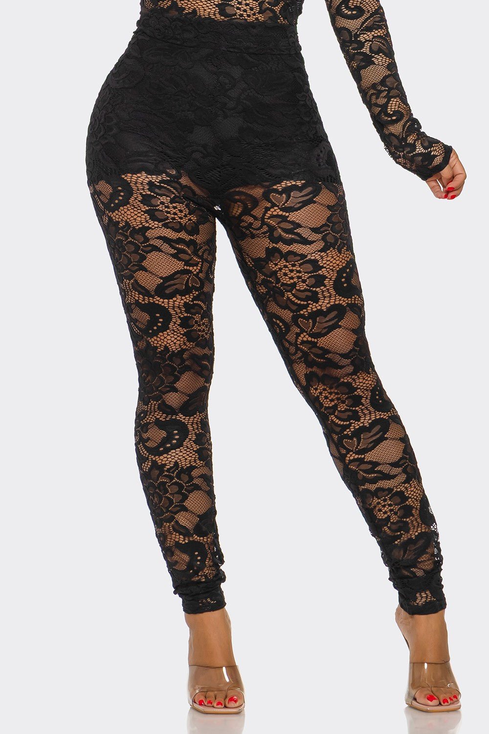 Midnight Muse Lace High-Waisted Pants