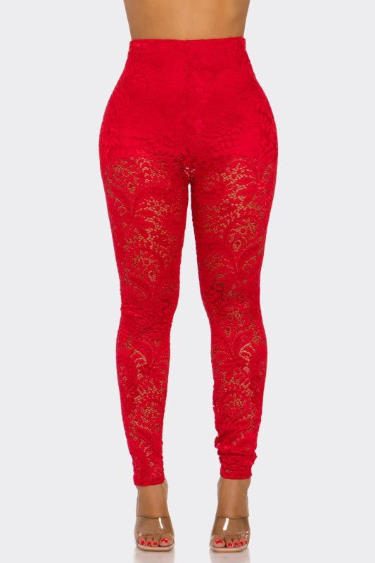 Midnight Muse Lace High-Waisted Pants