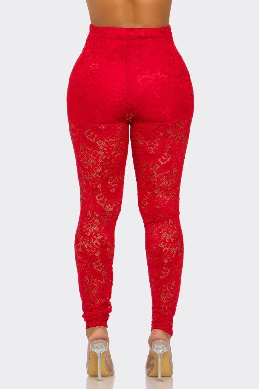 Midnight Muse Lace High-Waisted Pants